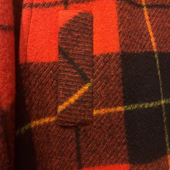 Vintage Red Plaid Wool Cape - Picture 3 of 4